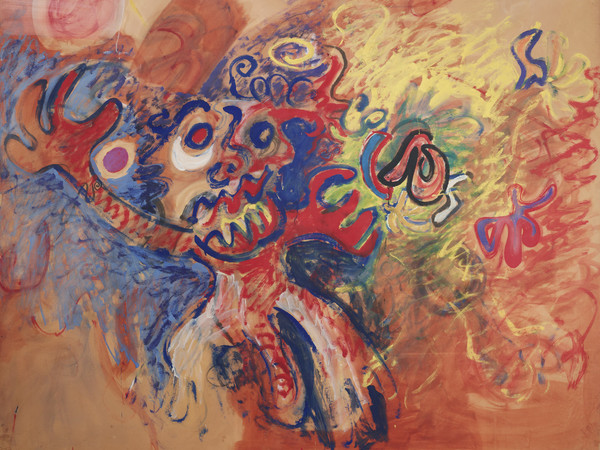 Tancredi Parmeggiani, Senza titolo (W la pittura astratta), 1960, Tempera su carta intelata 180 x 153 cm, Collezione privata, Milano