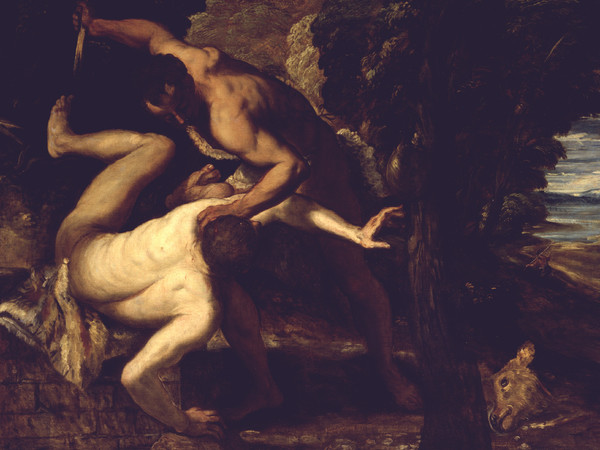 Jacopo Tintoretto, Caino e Abele. Olio su tela, cm 149 x 196. Venezia, Gallerie dell'Accademia. Archivio fotografico del Polo Museale del Veneto su concessione del Ministero dei beni e delle attività culturali e del turismo