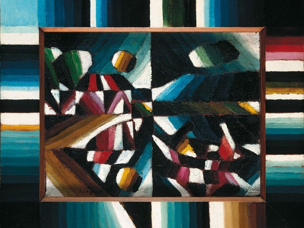 Arthur Segal, Mondscheinlandschaft und Ruderer, 1918, olio su tela
