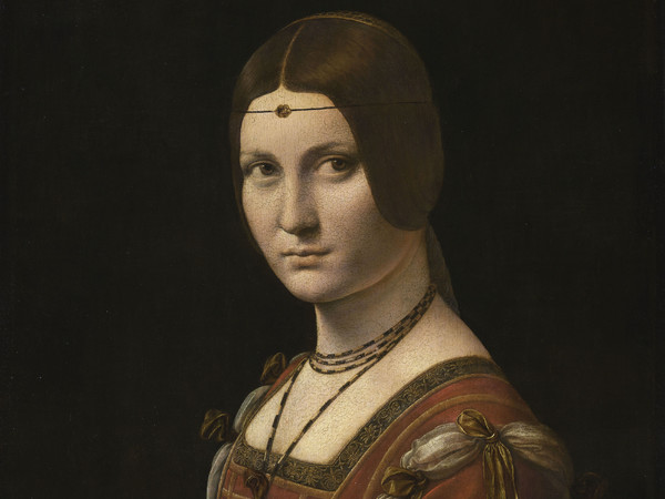 Leonardo da Vinci, Ritratto di dama (La Belle Ferronnière o Presunto ritratto di Lucrezia Crivelli), 1493-1495 circa, Olio su tavola di noce, 45 x 63 cm, Parigi, Musée du Louvre, Département des Peintures, Collezione dell’Imperatore Francesco