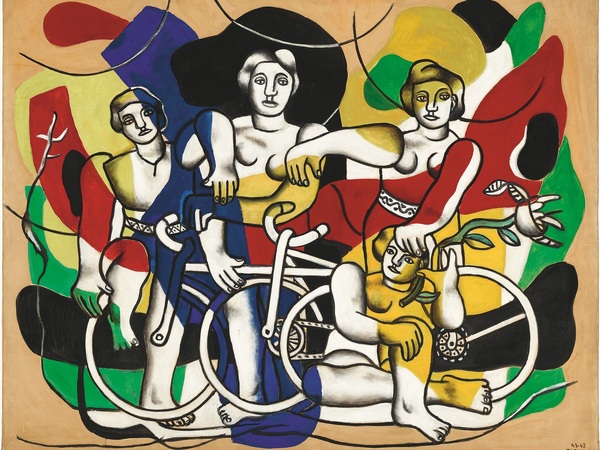 Fernand Léger, I quattro ciclisti, 1943-1948, olio su tela. Biot, Musée National Fernand Léger. Dono di Nadia Léger and Georges Bauquier, 1969