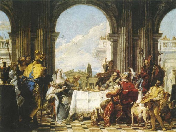 Giambattista Tiepolo, Il banchetto di Antonio e Cleopatra, 1744, olio su tela, 650x300 cm