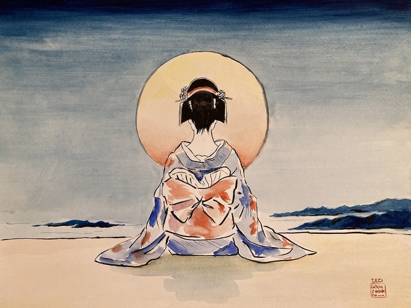 Cecilia Prete, L'attesa è desiderio, 2026. Acquerello su carta, 34.5X44.5 cm