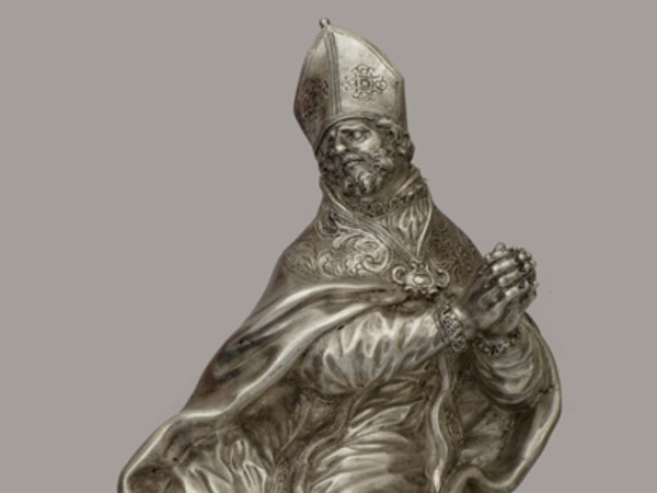 Giovan Battista Foggini, San Cerbone (dal Reliquiario dei Santi Protettori della Toscana), argento fuso e cesellato; altezza cm 9. Firenze, Museo degli Argenti