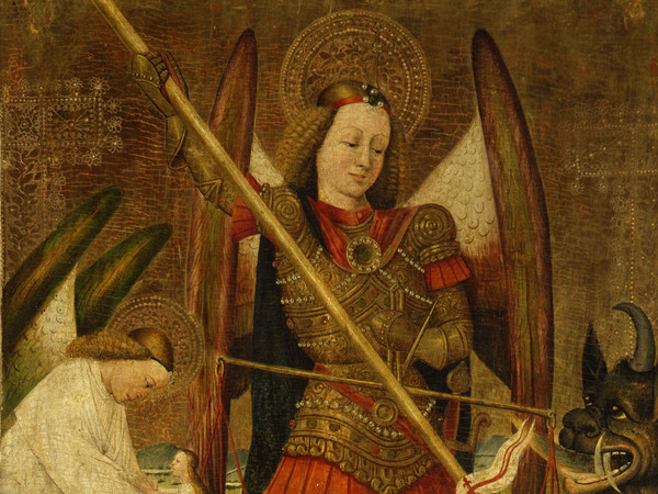 Jacomart Baço, San Michele, Tempera su tavola, 76 x 90 cm, Reggio Emilia, Galleria Parmeggiani