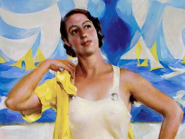 Giacomo Balla, Figlia del sole, 1933, olio su tavola.
