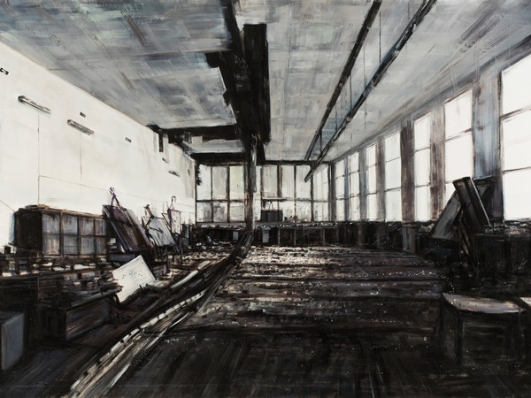 Domenico Marranchino, Uffici abbandonati, Bollate, Milano, 2016, Olio su tela, 200 x 130 cm