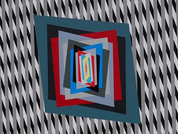 Ferruccio Gard, Effetto colore in op art 80-18-N.1, 2018, Colori acrilici su tela,  0 x 80 x 1 cm