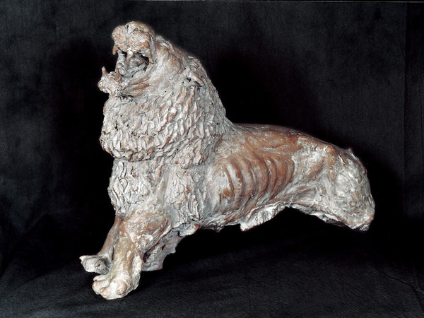 Antonio Ligabue, Leone ruggente, terracotta, 1936, 35x44x17 cm