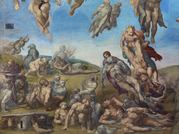 Michelangelo Buonarroti, Giudizio universale, Particolare, 1537-1541, Affresco, 13.7 x 12.2 m, Cappella Sistina, Musei Vaticani, Città del Vaticano, Roma