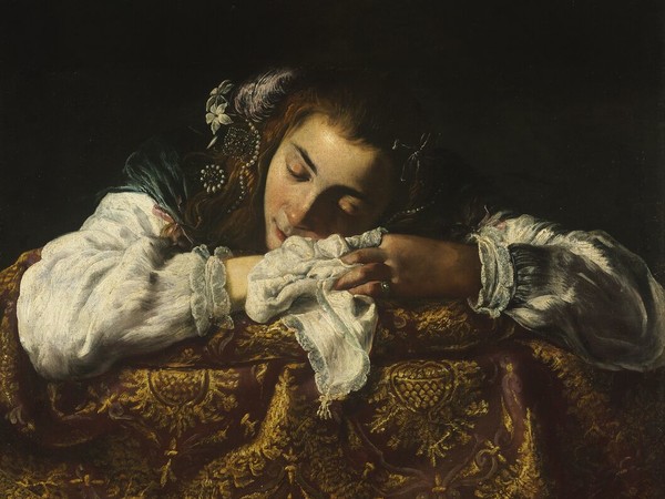 Anonimo pittore attivo a Roma, Ragazza dormiente, 1610-1620 ca. Olio su tela, 67,5x74 cm. © Museum of Fine Arts, Budapest 2015