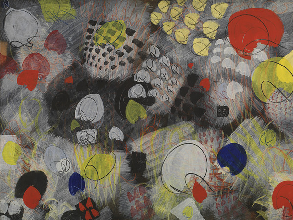 Tancredi Parmeggiani, Ricordo di Raoul, 1953, Acrilico, pastello e tempera su carta applicata su masonite, 150 x 102 cm, Museo del Novecento, Milano