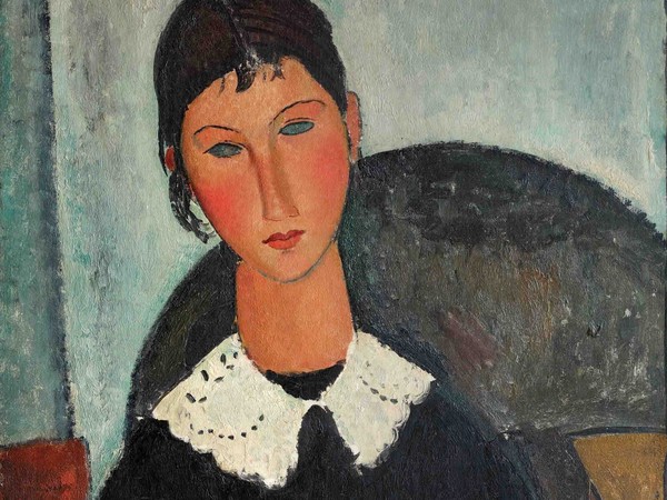 Amedeo Modigliani (Livorno,1884 - Paris, 1920), Elvire au col blanc (Elvire à la collerette), 1917 o 1918, Olio su tela, 65 x 92 cm, Collezione Jonas Netter