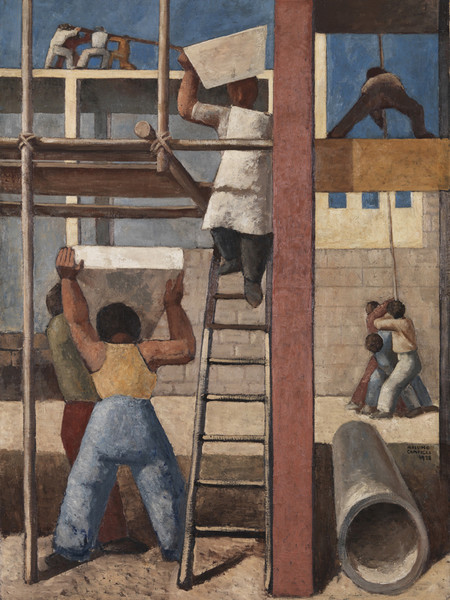 Massimo Campigli, I costruttori, 1928 olio su tela, 162 x 114 cm