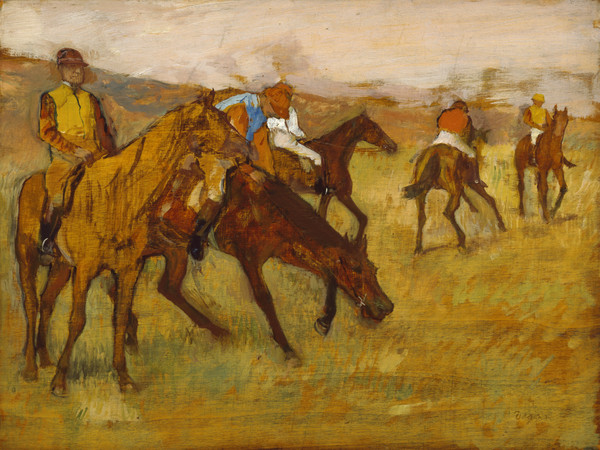 Edgar Degas (1834–1917), Prima della gara, 1882-1884, Olio su pannello, 26.4 cm x 34.9 cm, Mount Vernon-Belvedere, Baltimore, Walters Art Museum