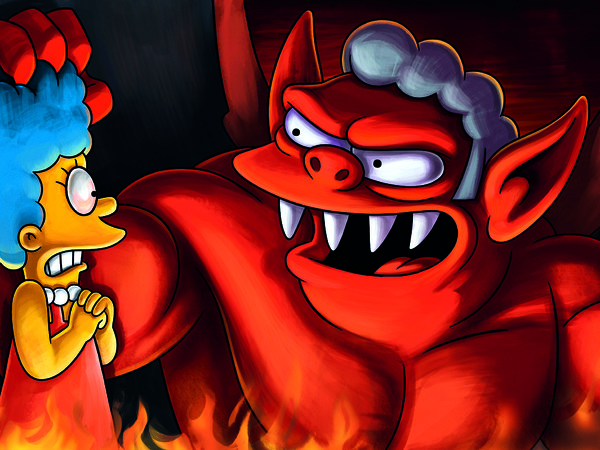 The Devil, pp. 28-29, Fotogramma dalla XXIII edizione annuale degli episodi Treehouse of Horror della serie The Simpsons, 7 ottobre 2012 | Credito fotografico: © FOX via Getty Images