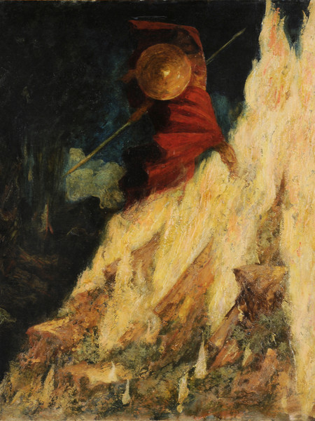 Mariano Fortuny y Madrazo (1871-1949),Ciclo wagneriano (La valchiria) - Wotan colpisce la roccia 