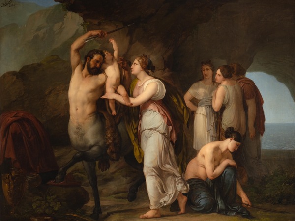 Francesco Hayez, L’Educazione di Achille, 1813, olio su tela, cm. 115x145. Collezione W. Apolloni, Roma