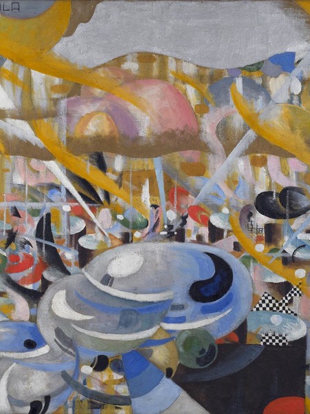 Giulio Evola, Five o'clock tea, 1917, olio su tela, cm 96x91
