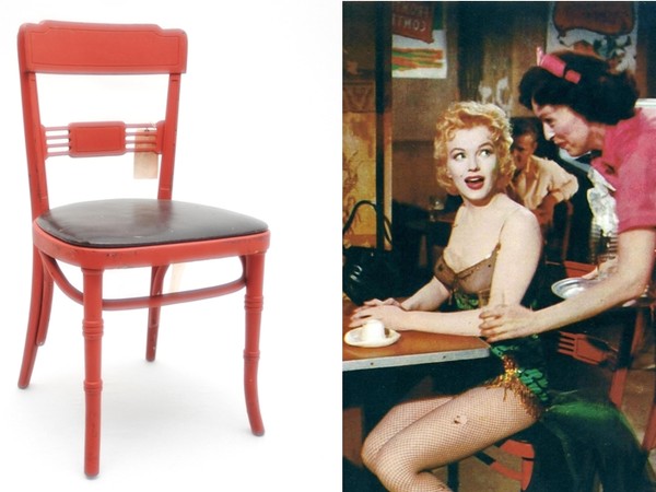 Sedia Art-Deco, filmato originale della produzione del film di Marilyn Monroe 
