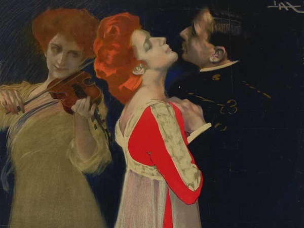 Leopoldo Metlicovitz, Sogno d'un valzer, 1910, Cromolitorafia su carta, 99 x 199 cm | Courtesy of Museo Nazionale, Collezione Salce, Treviso