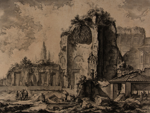 Giambattista Piranesi, Vedute di Roma, Veduta dei resti dei triclini della Domus Aurea di Nerone, Acquaforte, 45.5 x 57.4 cm | Courtesy Musei Civici di Bassano del Grappa