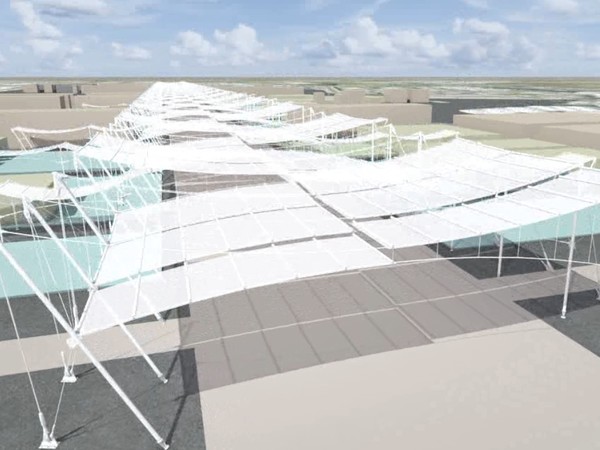 Tende Cardo e Decumano, Expo 2015 Milano. © Studio Majowiecki.