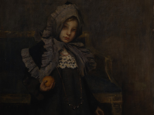 Lino Selvatico, Cappuccetto grigio, 1903, Olio su tela, 160 x 85 cm, Ca' Pesaro, Galleria Internazionale d'Arte Moderna | 