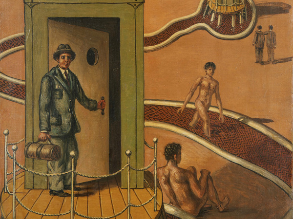 Giorgio de Chirico, <em>I bagni misteriosi</em>, 1935, olio su tela, 69,7x49,7 cm