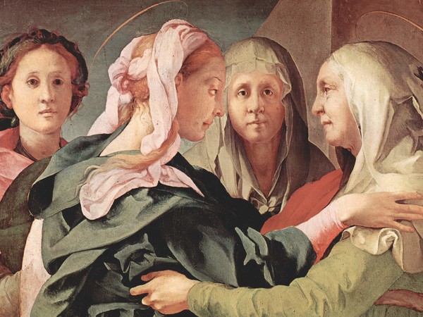 Pontormo (Jacopo Carucci; Pontorme, Empoli 1494-Firenze 1557), Visitazione, 1528-1529 circa; olio su tavola; cm 202 x 156. Carmignano, Pieve di San Michele Arcangelo