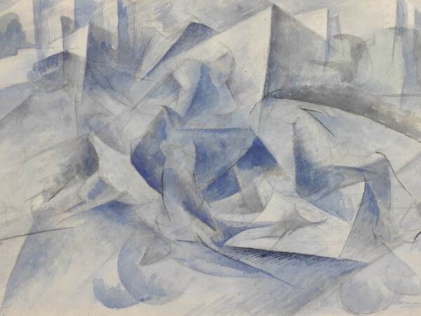 Umberto Boccioni, <em>Cavallo + cavaliere + case</em>, 1914, Gabinetto dei Disegni, Castello Sforzesco, Milano. &copy; Comune di Milano