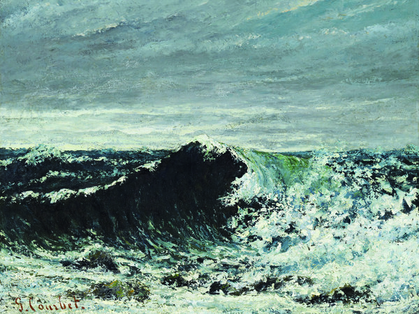 Gustave Courbet, L'onda, 1869 circa, Olio su tela, 55 x 46 cm, Edimburgo, National Galleries of Scotland, Dono di Sir Alexander Maitland in memoria della moglie Rosalind, 1960