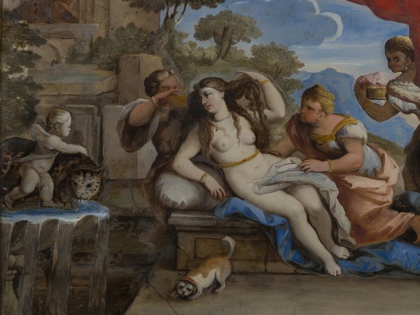 Luca Giordano. Dalla Natura alla Pittura, Napoli, Museo e Real Bosco di Capodimonte, 8 ottobre 2020 - 10 gennaio 2021 | Luca Giordano, Susanna al bagno, Vetro dipinto, 65 x 54 cm, Collezione privata