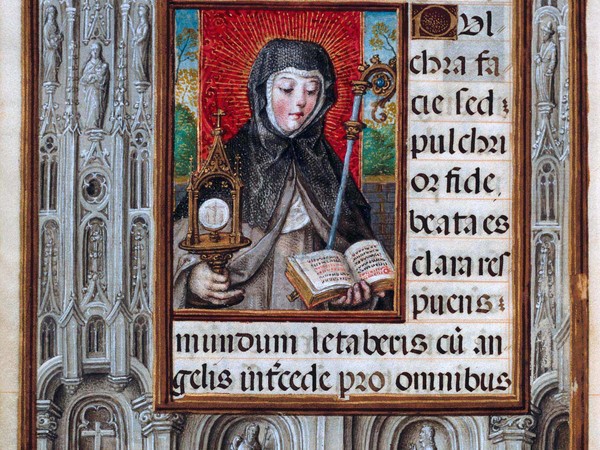 António de Hollanda, Santa Chiara Libro d’Ore detto di Don Manuel, Portogallo, 1517-1551. Tempera e oro su pergamena. Lisbona, Museu Nacional de Arte Antiga