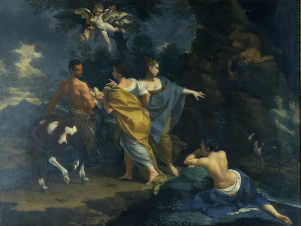 Donato Creti (Cremona, 1671 - Bologna, 1749), Il piccolo Achille viene affidato al centauro Chirone, 1714 circa, Olio su tela, 164 x 124 cm