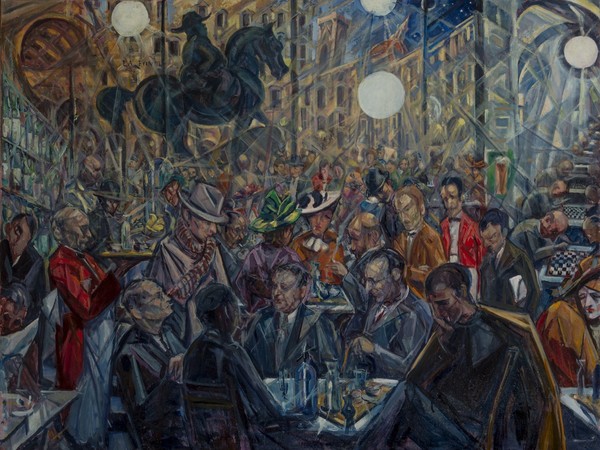 Baccio Maria Bacci, Solaria alle Giubbe Rosse, 1930-1940, olio su tela, cm 107,5×142. Firenze, Galleria d’arte moderna di Palazzo Pitti, donato dall’autore nel 1968.