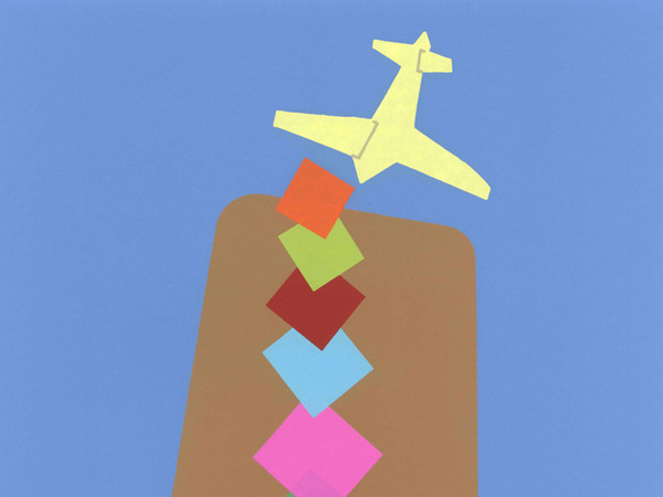 Wladimiro Tulli, In picchiata nell’arcobaleno, 1942 Serigrafia, 35 x 50 cm, Museo d’Arte Moderna, dell’Informazione e della Fotografia, Senigallia