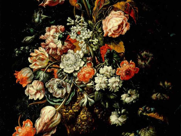Andrea Scacciati, Vaso Di Fiori Con Pappagallo
