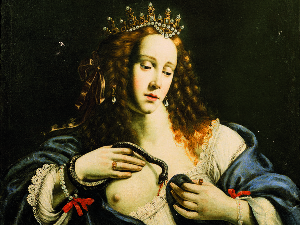 Giovanni Francesco Guerrieri, Cleopatra, Fine XVII secolo, Olio su tela, Quadreria della Fondazione Cassa di Risparmio di Fano | Courtesy of Palazzo dei Priori, Fermo