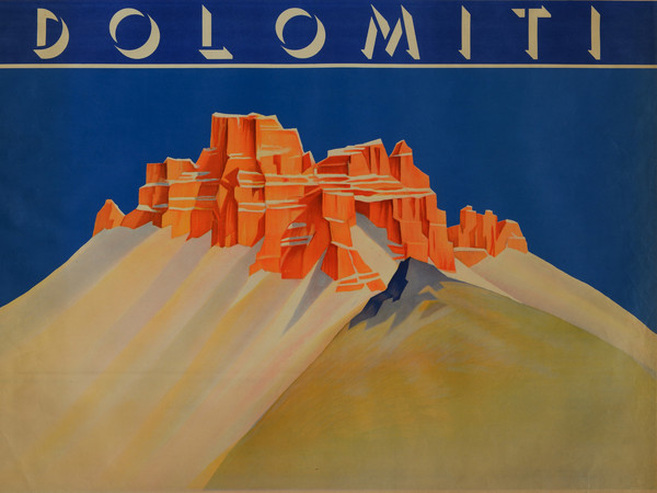 Ambito italiano, Dolomiti, 1910-1925 circa, Cromolitografia, 88 x 116 cm, Inv. 05347 9Bc, Treviso, Museo Nazionale Collezione Salce, Polo Museale del Veneto | Courtesy Ministero per i Beni e le Attività Culturali e per il Turismo
