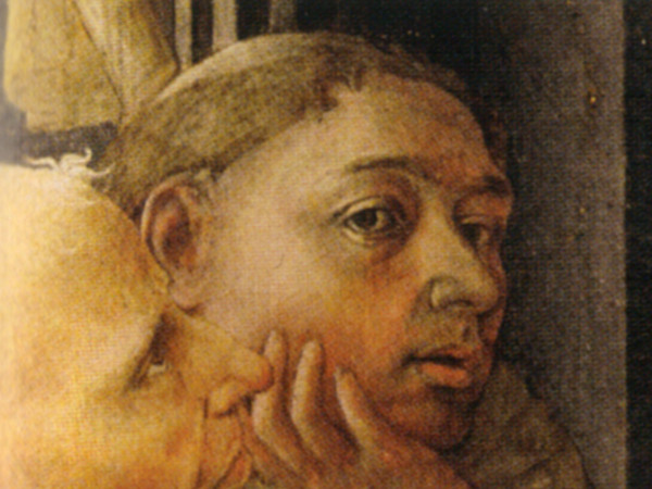 Fra Filippo di Tommaso Lippi, (Firenze 1406 -  Spoleto 1469), Autoritratto, 1441-1447, Tempera su pannello, galleria degli Uffizi, Firenze | Courtesy of Wikimedia Commons, The Yorck Project: 10.000 Meisterwerke der Malerei
