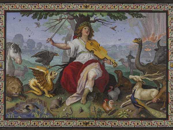 Marcello Provenzale, Orfeo, 1618, mosaico, 44x63 cm. Galleria Borghese, Roma
