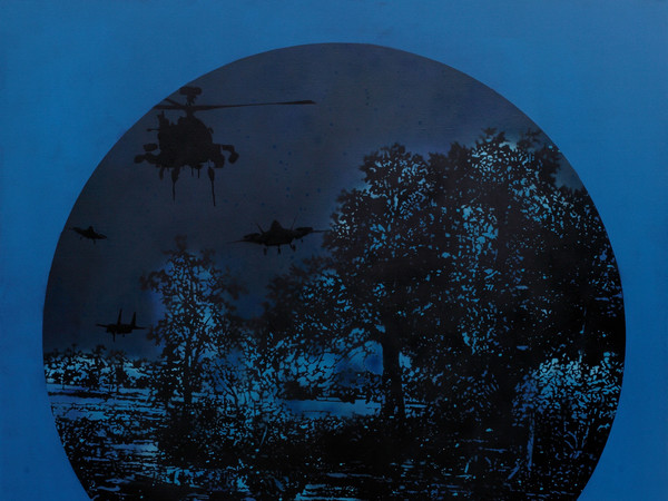 Farhan Siki, New dawn, 2016, Acrylic, spray paint on canvas , 200 x 200 cm | Courtesy of Farhan Siki & Banca Generali Private Banking