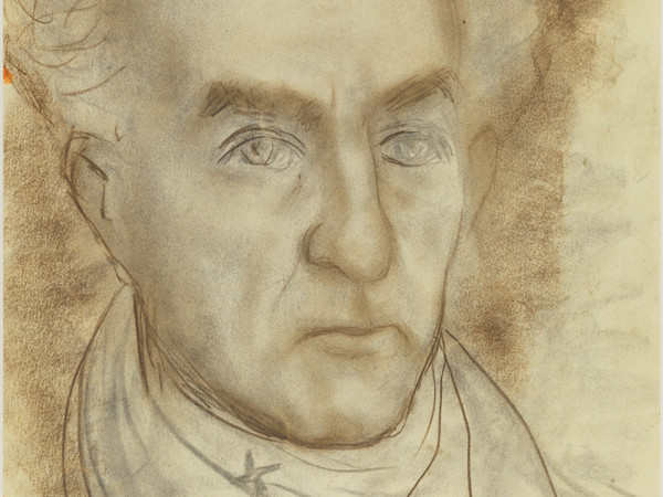 Arturo Dazzi, Autoritratto, 1930, carboncino e sanguigna su carte; cm 49,5 x 34,5 (altezza x larghezza). Firenze, Gabinetto dei Disegni e Stampe degli Uffizi