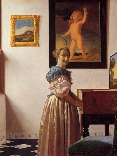 Johannes Vermeer, Lady Standing at a Virginal, 1670/1673 ca. Olio su tela, 51.7 x 45.2 cm