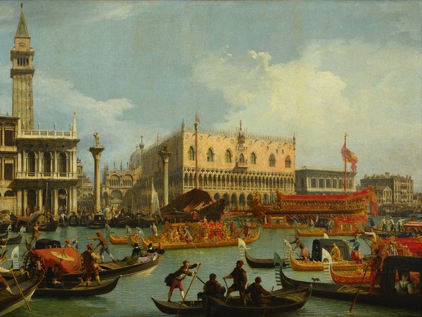 Canaletto, Il ritorno del Bucintoro al molo davanti al Palazzo Ducale, 1727-1729, Olio su tela, 259 x 182 cm Mosca, Museo Puškin