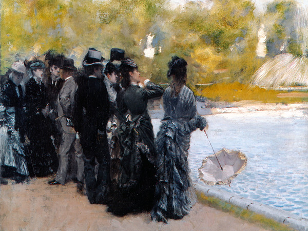 Giuseppe De Nittis, Accanto al laghetto dei giardini del Lussemburgo, 1875