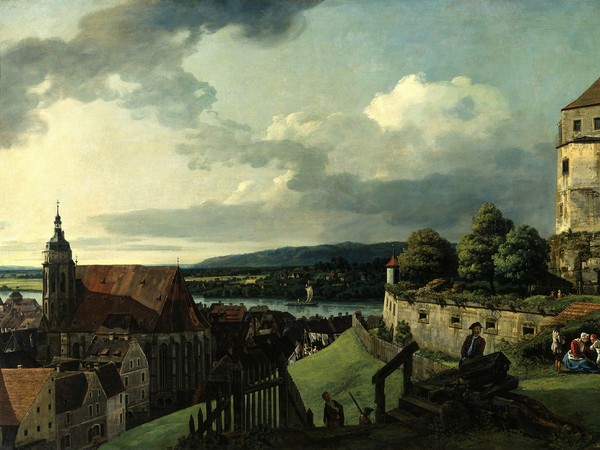 Bernardo Bellotto, Pirna dalla Fortezza di Sonnenstein, 1754-1756, Olio su tela, 234 x 133 cm, Gemäldegalerie Alte Meister, Staatliche Kunstsammlungen Dresden | © 2016 Foto: Scala, Firenze/bpk, Bildagentur fuer Kunst, Kultur und Geschichte, Berlin