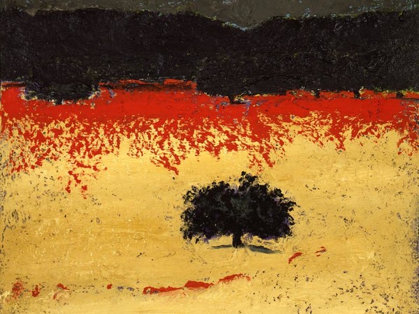 Carlo Mattioli, <em>Paesaggio d'estate</em>, 1981, Olio su tela, 63 x 64 cm, Collezione privata | Courtesy of Labirinto della Masone, Fontanello, Parma