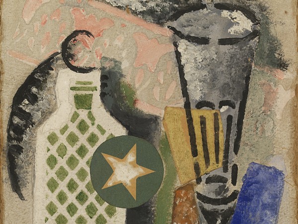 Ardengo Soffici (Rignano sull’Arno, 1879 - Forte dei Marmi, 1964), Composizione con fiammiferi, 1914, Olio, tempera e collage su cartoncino 33.5 x 23.5 cm, Milano, Museo del Novecento, Galleria del Futurismo, Collezione Jucker, 1992